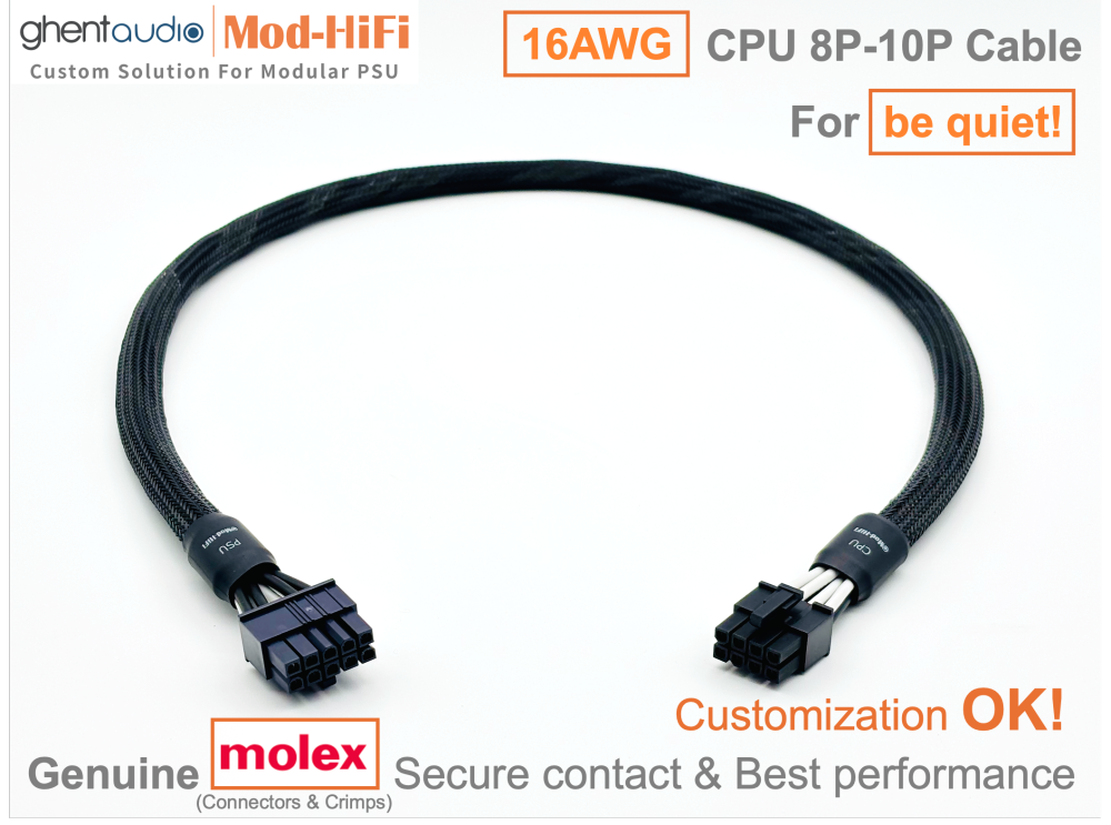 CPU 8P Cable for be quiet!: e.g. Dark Power 13 Pro 1300W | Power Zone 2 850W | Pure Power 12M 1000W | SFX-L 600W | Straight Power 12 1200W...