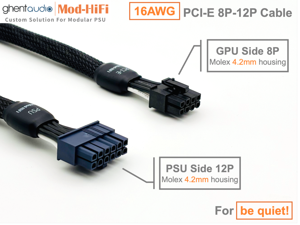 PCI-E GPU 8P Cable for Be Quiet! Dark Power 13 Pro Series: 1600W, 1300W
