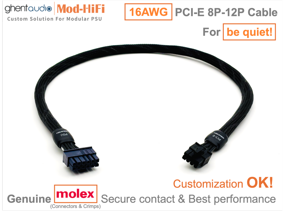 PCI-E GPU 8P Cable for Be Quiet! SFX-L Series: 600W, 500W