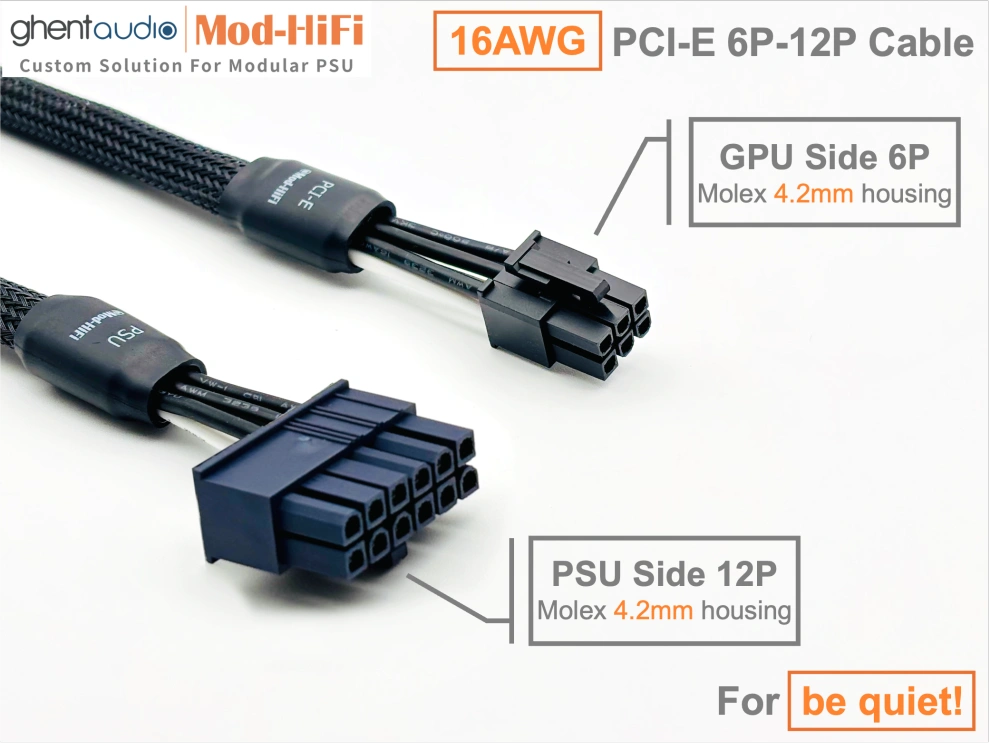 PCI-E GPU 6P Cable for Be Quiet! Dark Power 13 Pro Series
