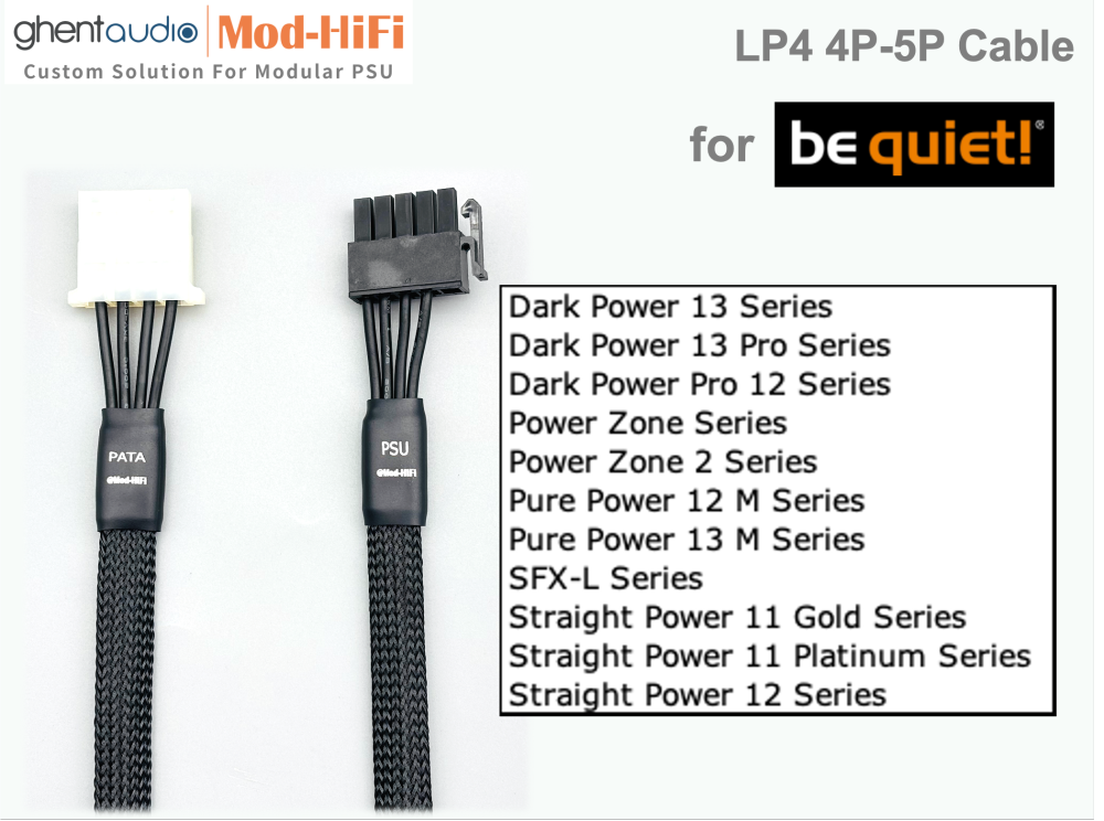 Molex LP4 Cable for Be Quiet! SFX-L Series: 600W, 500W