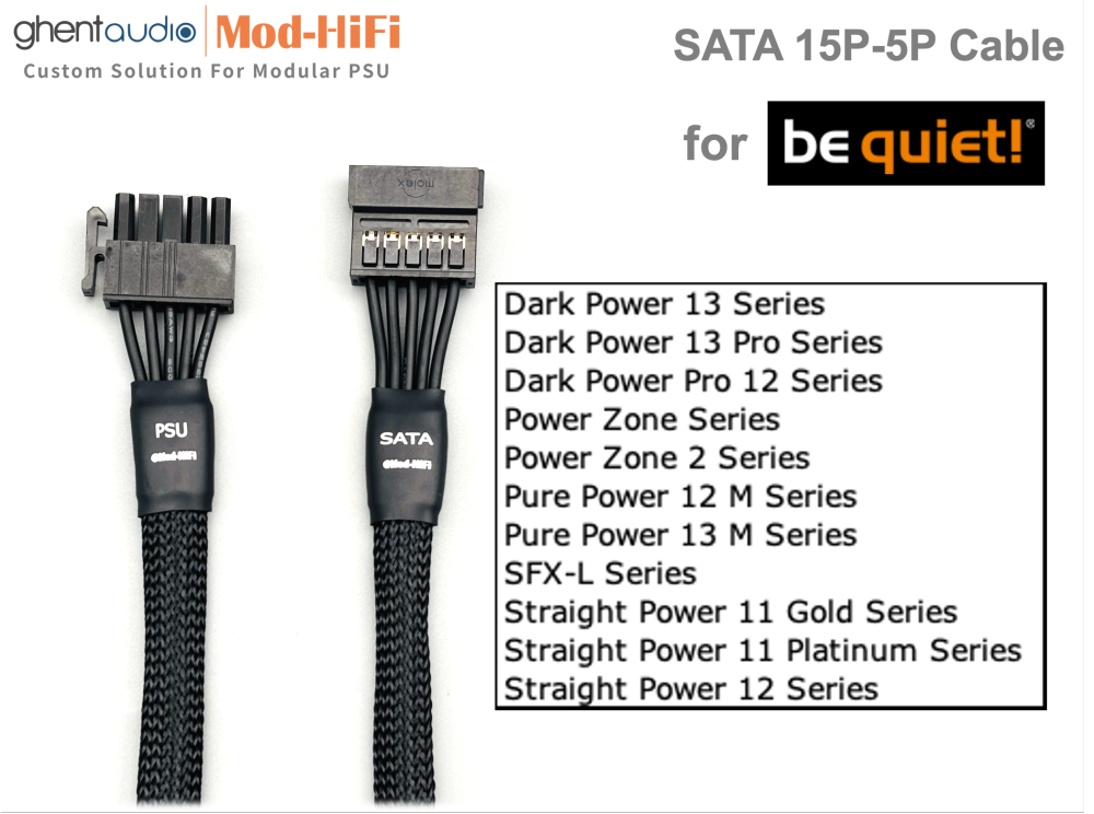 SATA 15P Cable for Be Quiet! Dark Power 13 Pro Series: 1600W, 1300W