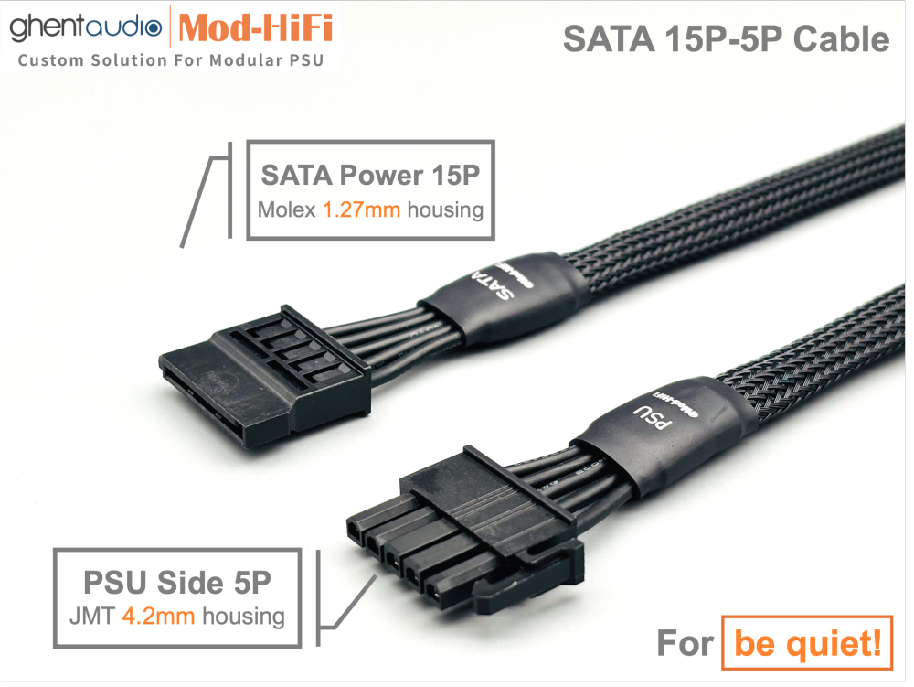SATA 15P Cable for Be Quiet! Dark Power 13 Pro Series: 1600W, 1300W