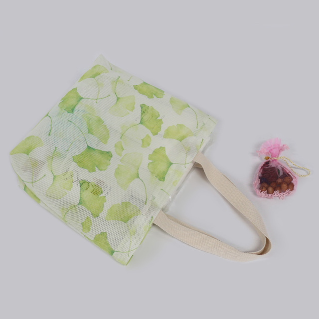 HAB070 Floral Print Mesh Bag Totebag