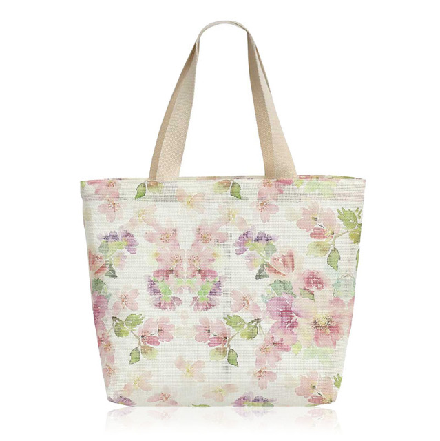 HAB069 Floral Print Mesh Bag Totebag