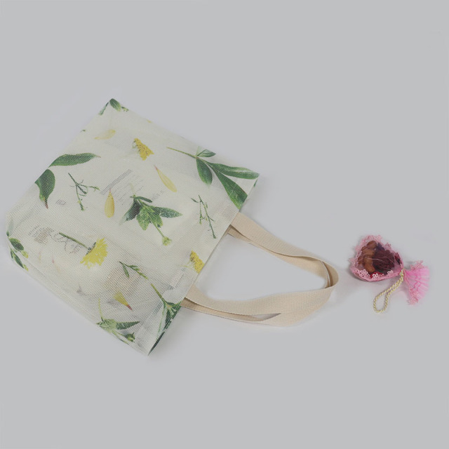 HAB067 Floral Print Mesh Bag Totebag