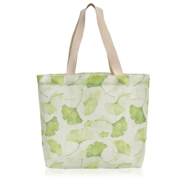 HAB070 Floral Print Mesh Bag Totebag