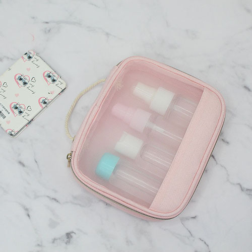 Travel Natural Makeup Case Bamboo Fiber Nylon Mesh - CBT054