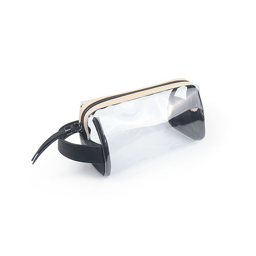 CBT107 clear TPU toiletry bag with PU trim