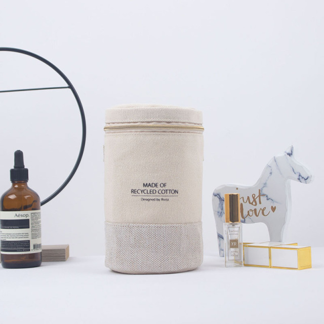 Custom Recycled Cotton Cosmetic Bag for Beauty Brand Projects - CBC089