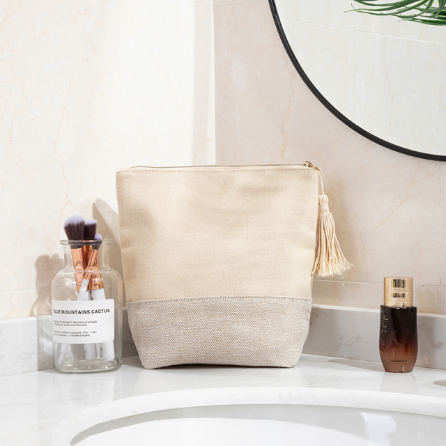 Custom Recycled Cotton Cosmetic Bag for Beauty Brand Projects - CBC090
