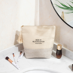 Custom Recycled Cotton Cosmetic Bag for Beauty Brand Projects - CBC090
