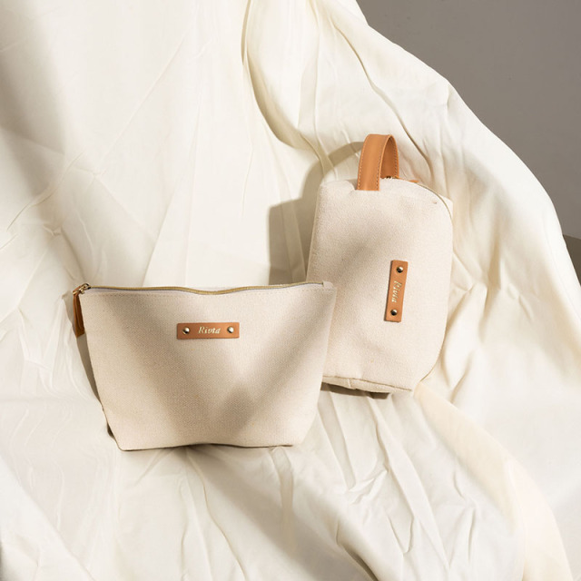 Custom Recycled Cotton Cosmetic Pouch For Wholesale - CBC076