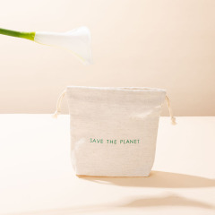 Small Beauty Drawstring Bag Linen Cotton - CBC112