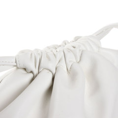 White Drawstring Bags Made of PU Leather - CBP204
