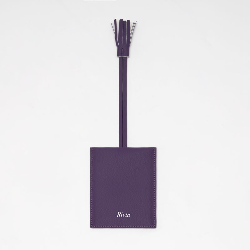Purple luggage tag material and color check for travel kit sets