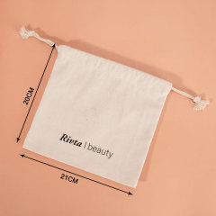 Custom 100% Cotton Medium Drawstring Bag for Beauty Brand Projects - CBC157