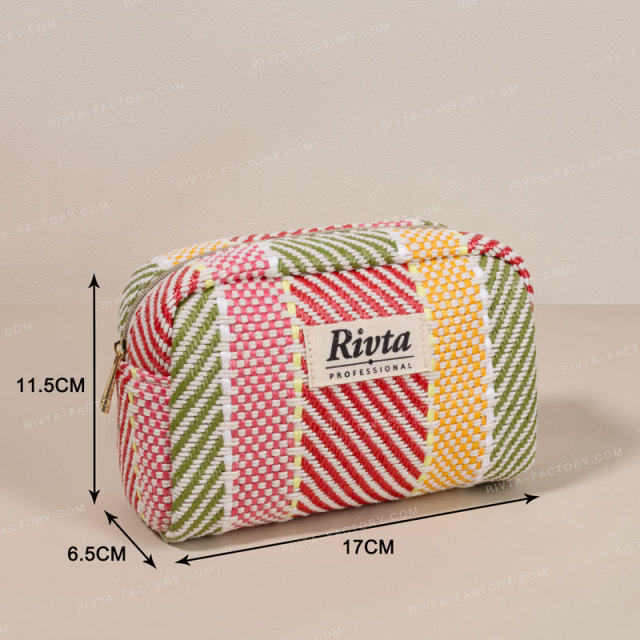 Small Pouch Cosmetic Bag Cotton Thread Woven - CBO089