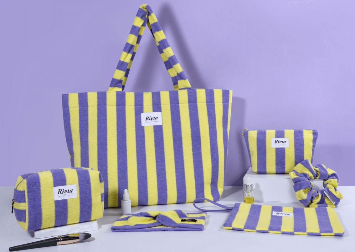 Cotton towel cosmetic bag 