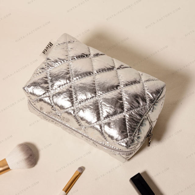 Quilted Pouch Cosmetic Bag Nylon - CBO101