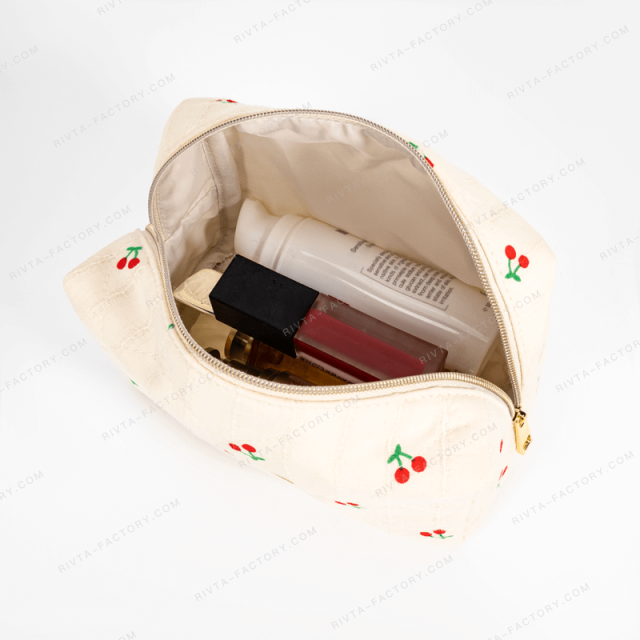 Medium Quilted Cosmetic Bag Linen Cotton - CBC201