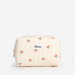 Medium Quilted Cosmetic Bag Linen Cotton - CBC201