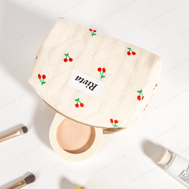 Small Quilted Cosmetic Bag Linen Cotton - CBC202