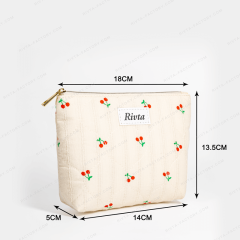 Quilted Cosmetic Bag Linen Cotton - CBC203