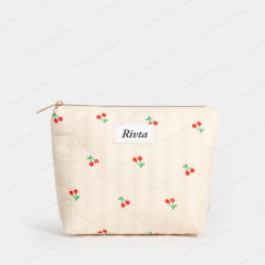Quilted Cosmetic Bag Linen Cotton - CBC203