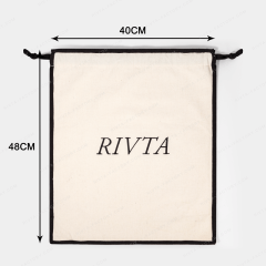 Custom recycled cotton canvas drawstring dust bag for handbag packaging with logo