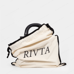 Custom recycled cotton canvas drawstring dust bag for handbag packaging with logo
