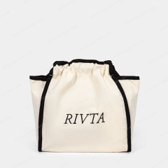 Custom recycled cotton drawstring bag for beauty packaging with custom logo