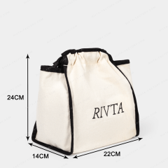 Custom recycled cotton drawstring bag for beauty packaging with custom logo