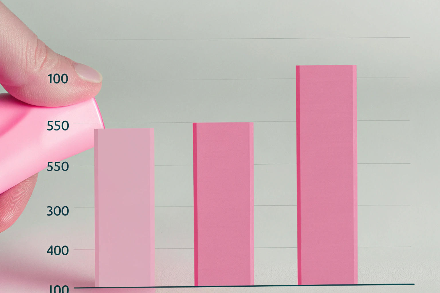 A simple chart comparing the cost impact of materials, labor, and a high vs. low order quantity