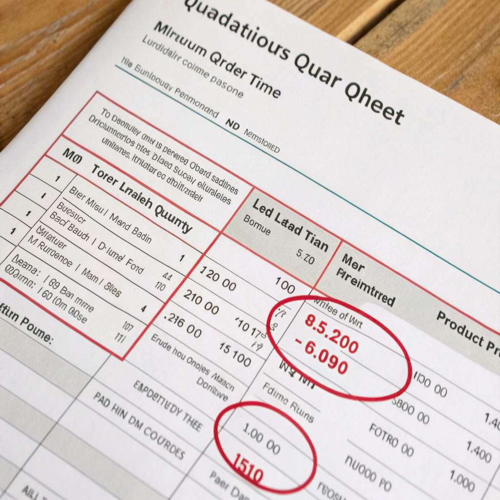 Decoding a Factory Quotation Sheet