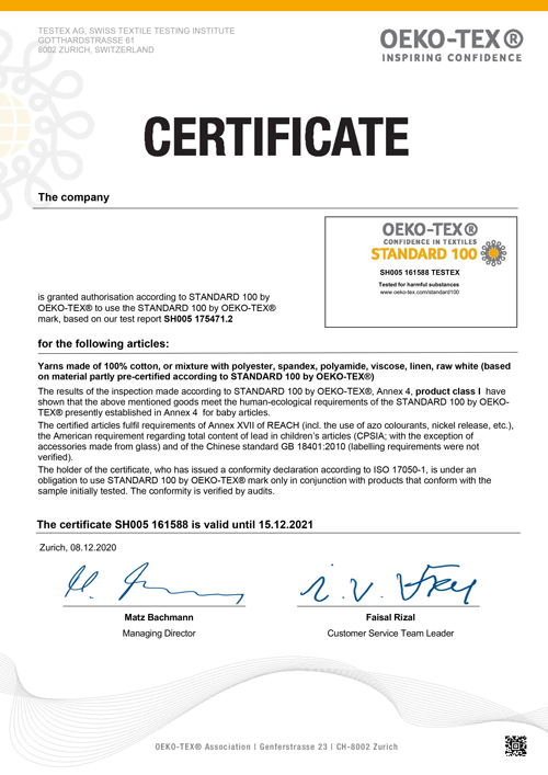 OEKO-TEXSTANDARD100