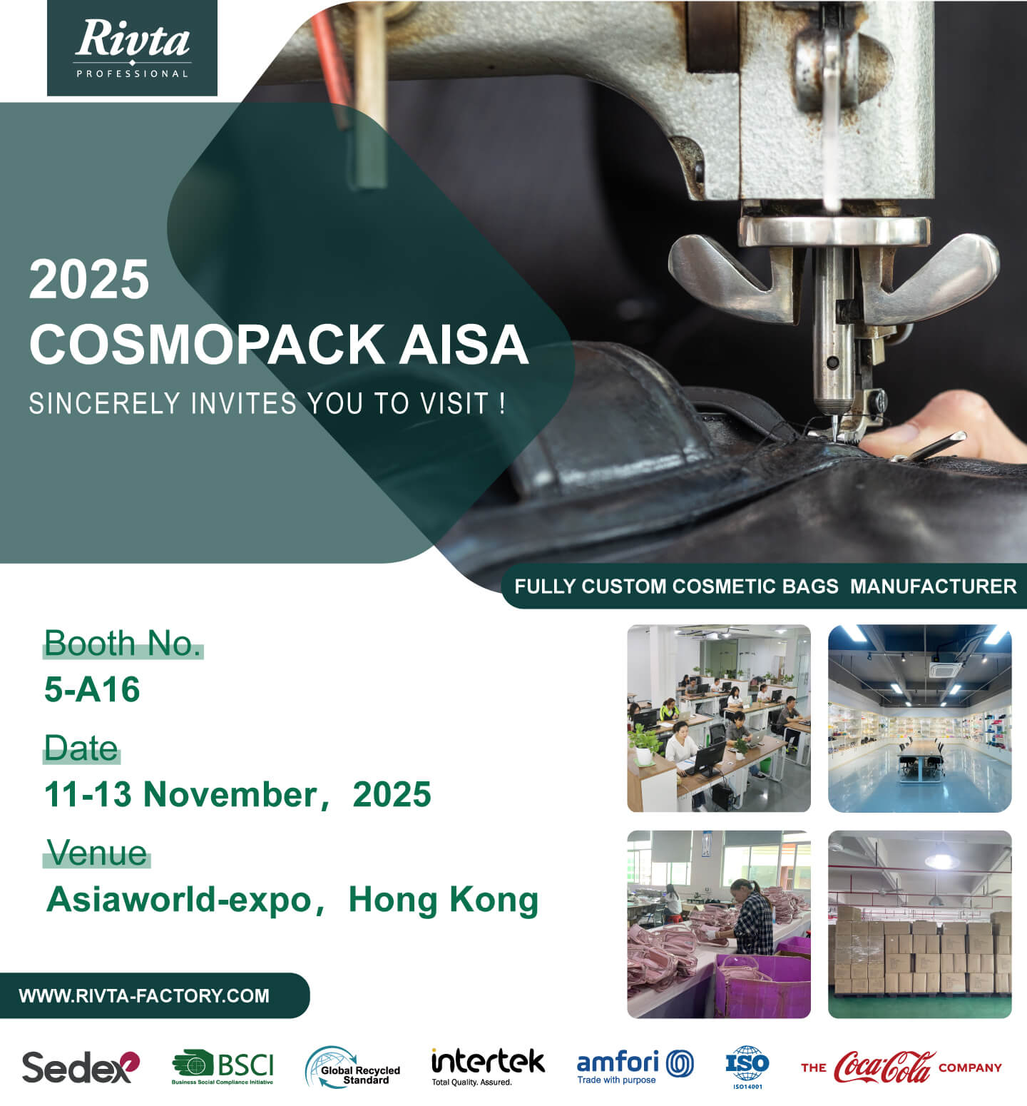 The Rivta team preparing their booth for Cosmopack Asia