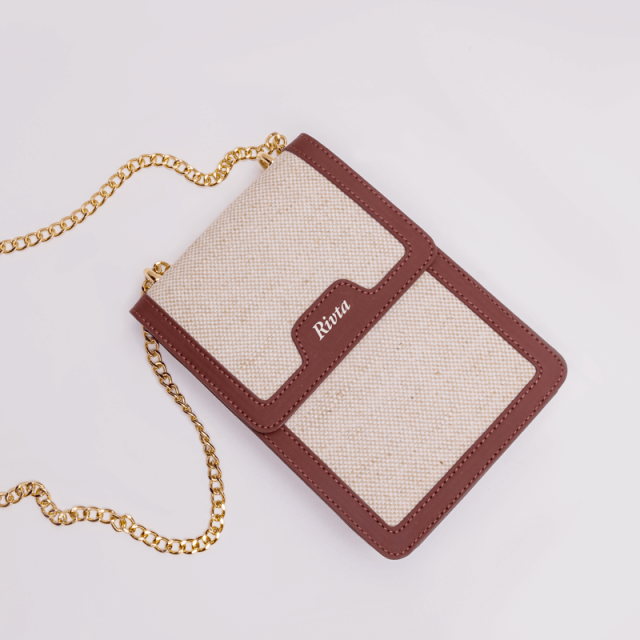 CBD001 - Apple leather & Jute - Crossbody Bag