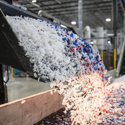 Bottles are shredded into clean flakes