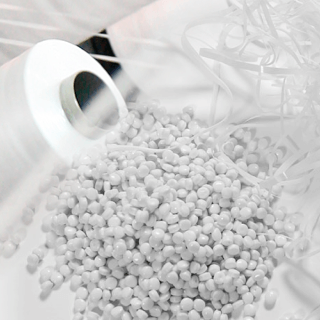 Pellets are melted again and extruded into fine filaments creating recycled polyester yarn