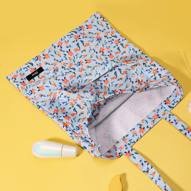 Floral Pattern RPET Canvas Tote Bag | Recycled Fabric Promotional Bag | Custom Print Wholesale - HAB151