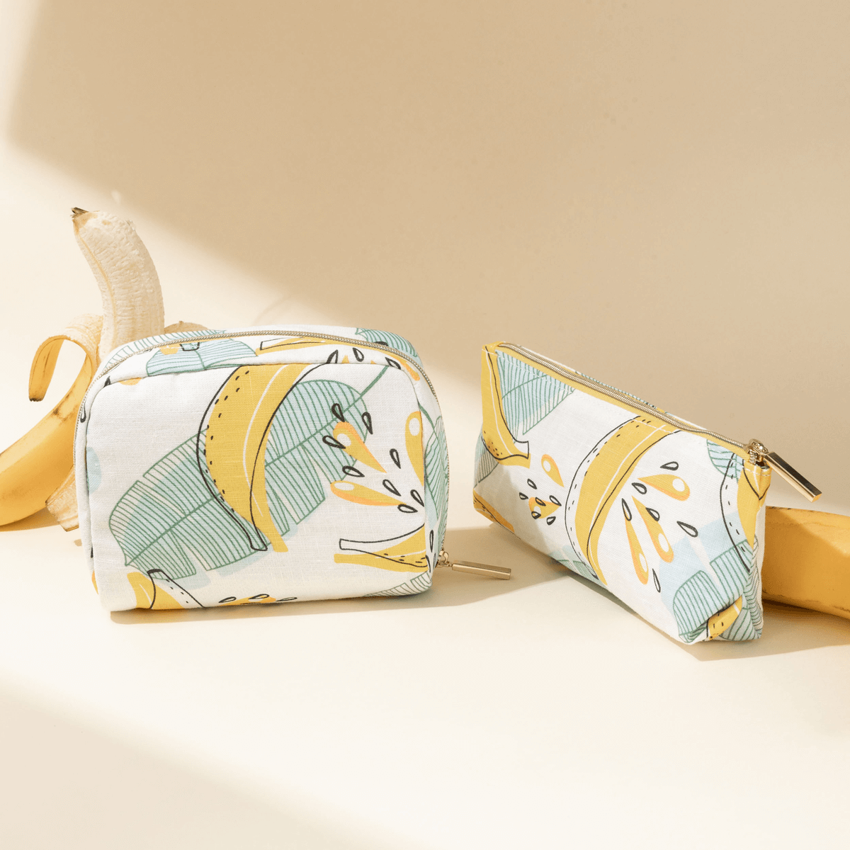 Custom Banana Fiber cosmetic bags