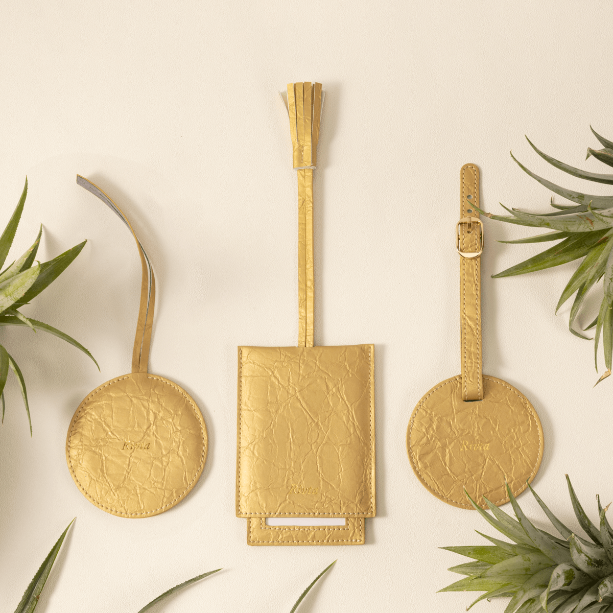 Custom Pineapple Leather Luggage Tag