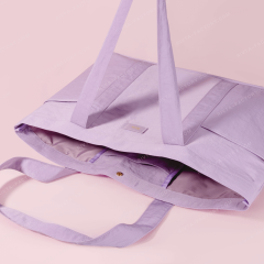 Custom Recycled Nylon Tote Bag Purple | Durable Lightweight Shopping Tote | Bulk Supplier - HAB158
