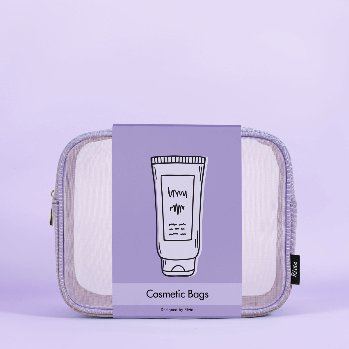 GRS-Certified Promotional Recycled Nylon Mesh Cosmetic Bags