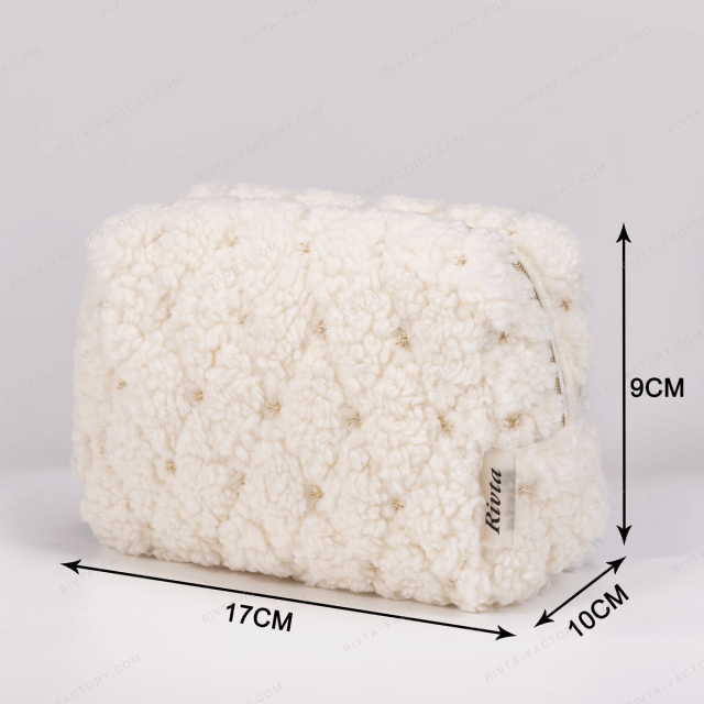Medium Pouch Cosmetic Bag Polyester Sherpa - CBO109