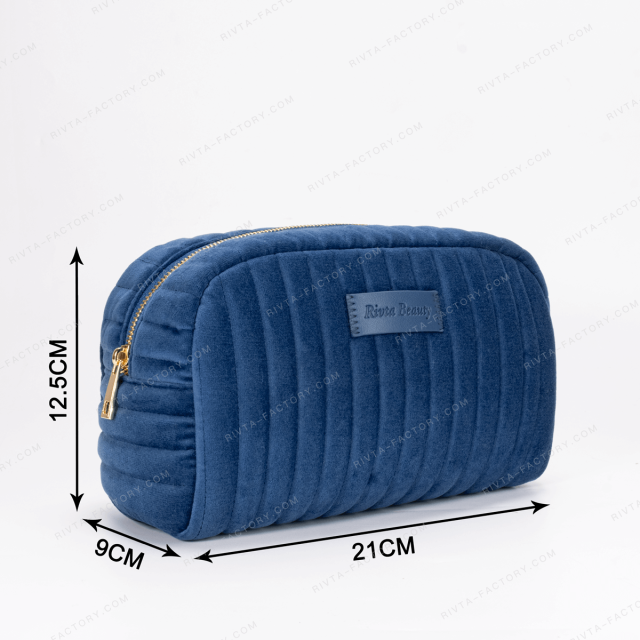 Quilted Cosmetic Bag Recycled Velvet - CBR324