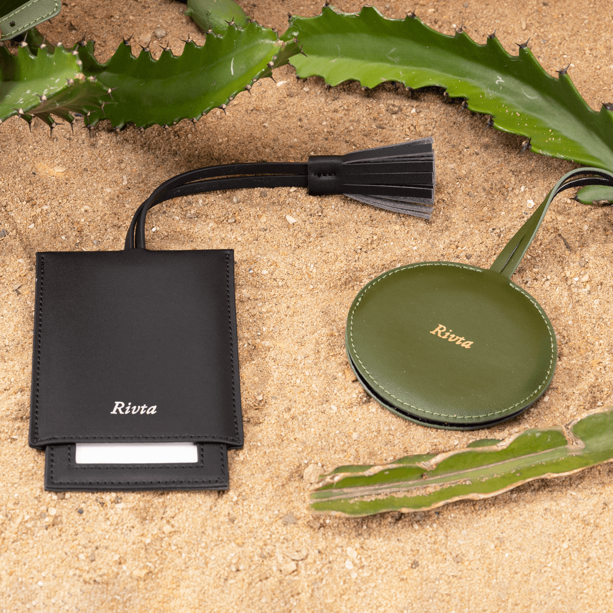 Custom Cactus LeatherLuggage Tags