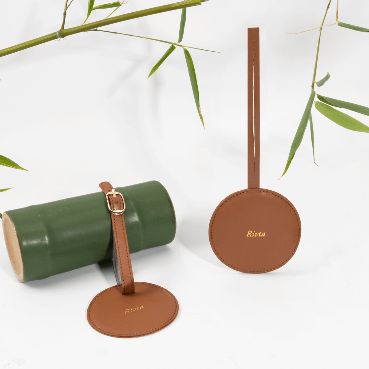 custombambooleatherLuggageTag