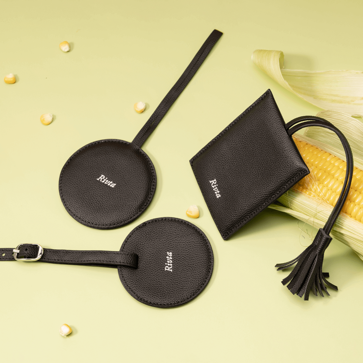 CustomcornleatherLuggageTags